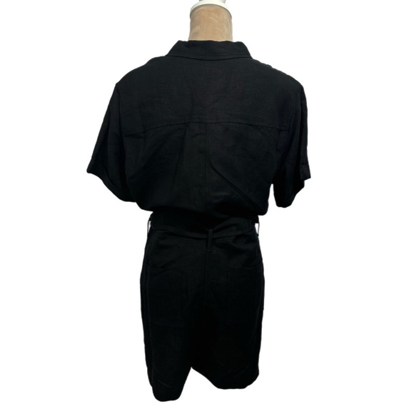 RAILS Women's Georgie Linen Blend Shorts Romper Black Sz L New Jumpsuit Designer - Picture 5 of 13